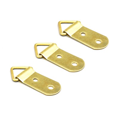 Heavy Duty triangle  2 hole  brass  plated Picture  Hangers with screws kit