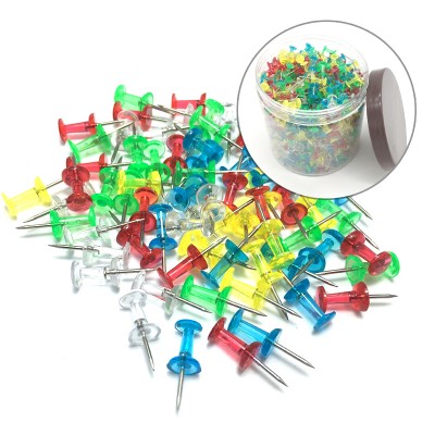 100pcs /box Transparent colorful push pin diy stationery kit