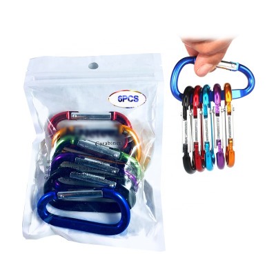 colorful Aluminum Carabiner D Shape snap hook