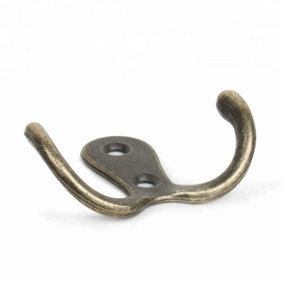 decorative 2 hole hanging hanger bronze plated metal heavy duty wall hook