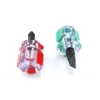 2018 Mini Short Stubby Anti Slip Phillips& Slotted Screwdriver Bits with 2 color handle