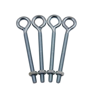 2019 hot selling heavy duty  long zinc plated eye screw bolt with hex nut set