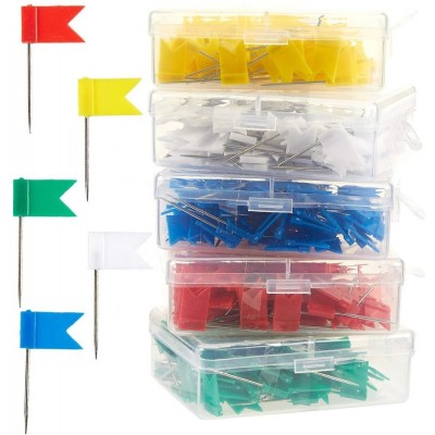 50pcs/Pack Flag Push Pins Map Tacks for Bulletin Cork Board, Office, School