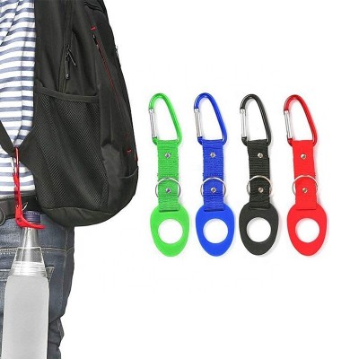 4 color  Heavy Duty silicone carrying holder with D ring Carabiner Hook  for Climbing