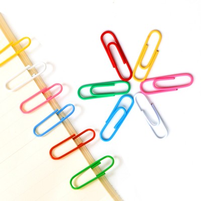 2020 new product colorful paper clips used in office or school supplier 450pcs in one pack avaialbe in 3 sizes